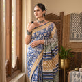 Hand Block Printed Cotton Mul Saree with Blouse