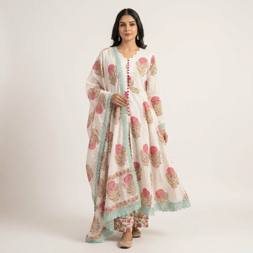 Floral Cotton Suit Set
