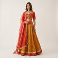 Mustard Red  Lehenga