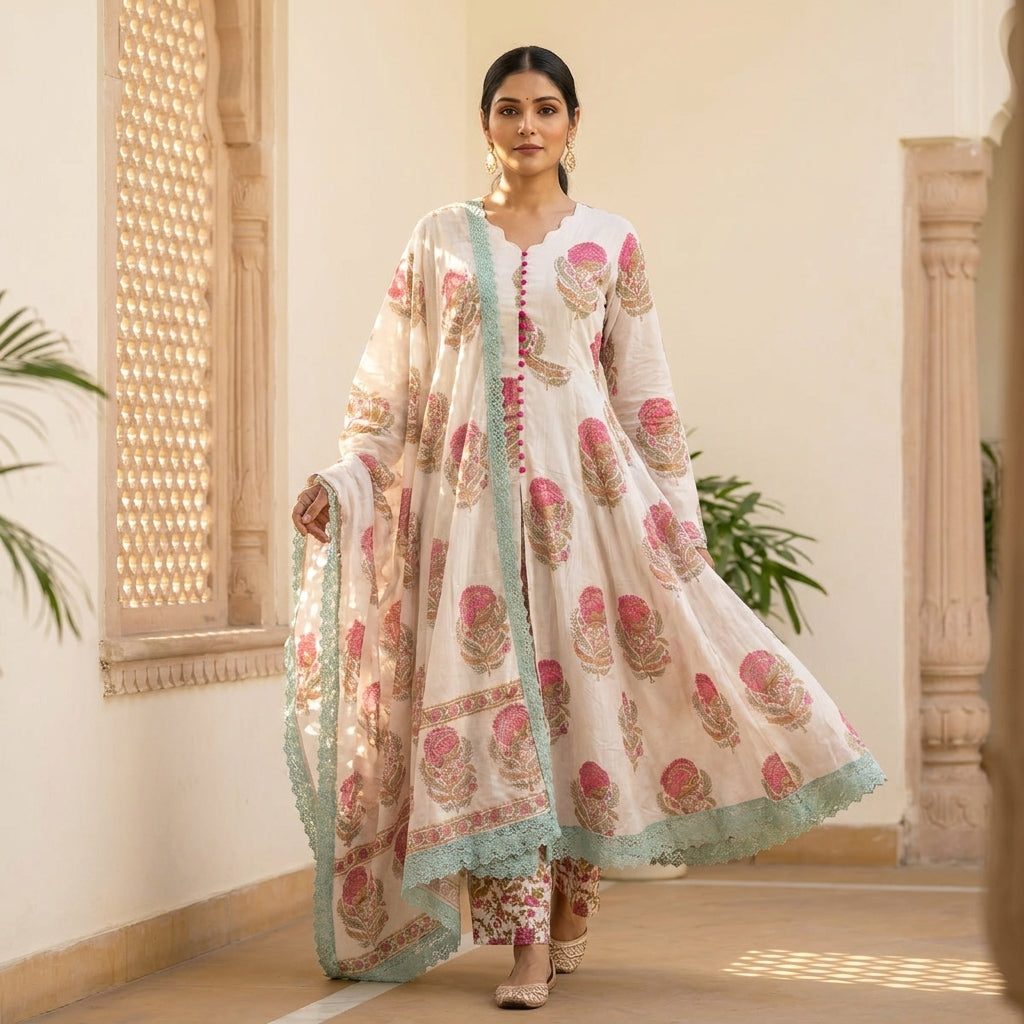 Floral Cotton Suit Set