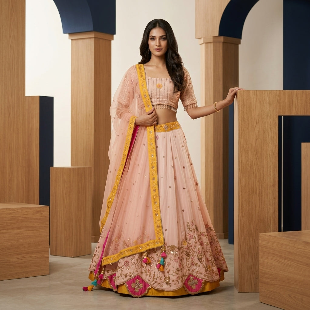 Blush Pink Designer Lehenga